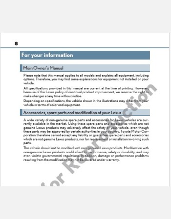 lexus rx 2018-2019 owners manual in english